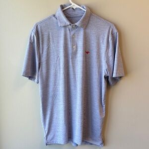 Southern Tide Men's blue and white striped Polo Shirt medium